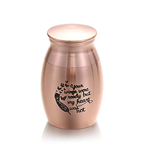 QJZM 1PC Mini Metall Haustier Urnen Liebhaber Haustier Andenken Aluminiumlegierung Gewinde Deckel Asche Halter Memorial Home Aufbewahrungsbox-Rose_Gold_s von QJZM