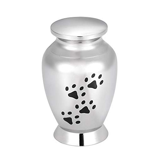 QJZM Ceniz de CenizasHold Dog/Cat Paw Print Edelstahl Memorial Urne Sarg Haustier Andenken Medaillon Behälter für Asche Lagerhaus von QJZM