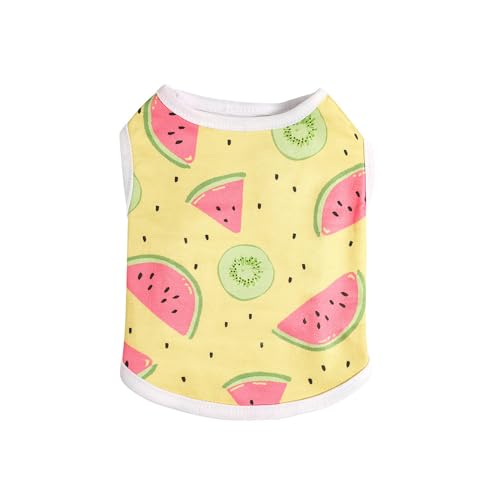 QKEPCY Hundekleidung Atmungsaktives Shirt Avocado Wassermelone Muster Weiche Weste T-Shirt Frühling Sommer Hundekleidung Haustier Kleidung Haustierliebhaber Essentials von QKEPCY