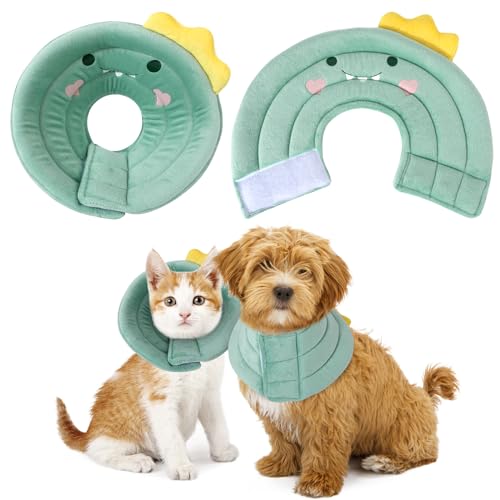 Halskrause Katze,Katze Kegel Halsband Soft,Einstellbarer Halskrause Katze Halsband,Wiederherstellung Halsband für Katzen Welpen Haustiere Nach Operation und Verletzungen (Grün, XL) von QKURT