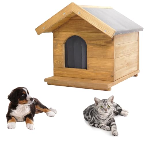 Hundehütte Hundehaus Hundehöhle 50 x 45 x 53 cm Katzenhaus Isoliert Tierhütte Wetterfest Outdoor von QLS