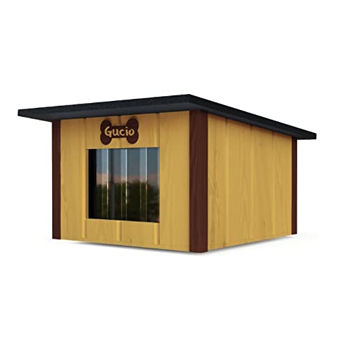 Hundehütte Outdoor Isoliert Höhle Winterfest Holz Katzenhaus 57 x 48 cm Größe M (Farbe 5) von QLS