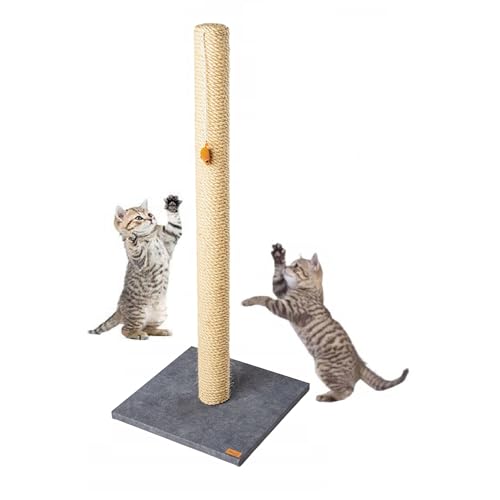 Katzenkratzbaum Kletterbaum Katzenbaum Kratzbaum Kletterturm Stabil Sisal grau 75 cm handgefertigt von QLS