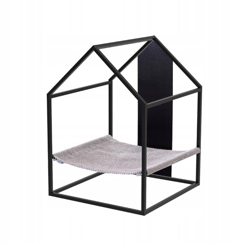 QLS Katzenhaus Hängematte Katzenbett Hängebett Katzenliege Katzenhängematte Katzenmatte Loft Stil Schwarz von QLS