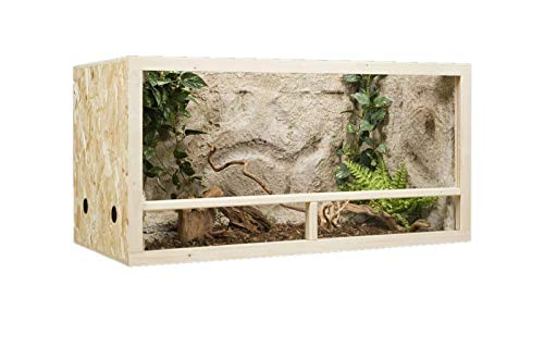 QLS Terrarium Holzterrarium 120x60x60cm Holz Glas Belüftung Seitenbelüftung von QLS