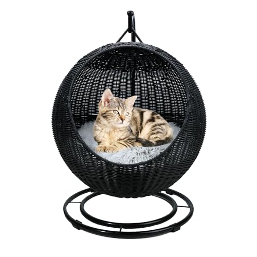 QLXYYFC Atmungsaktive Haustierkäfig-Hängematte, Katzenschaukelbett für Schlafen, Spielen, Klettern und Faulenzen für Katzen, Kleine Hunde, Kaninchen, mit Abnehmbarem Kissen und Hängendem Ball (Color von QLXYYFC