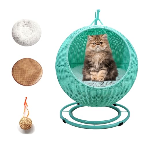 QLXYYFC Bequemes Hängendes Katzenbett für Katzen, Sommer-Katzenkissen-Sofabett, Haustier-Katzenschaukelbett für Den Innen- und Außenbereich für Schlafen, Spielen und Faulenzen (Color : Verde, Size : von QLXYYFC