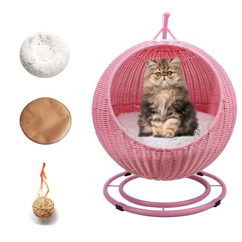 QLXYYFC Katzenbett, Haustier-Hängemattenbett für Welpen und Kätzchen, Sommer-Katzenkissen-Sofabett, Haustier-Katzenschaukelbett für Den Innen- und Außenbereich für Schlafen, Spielen und Faulenzen (Co von QLXYYFC