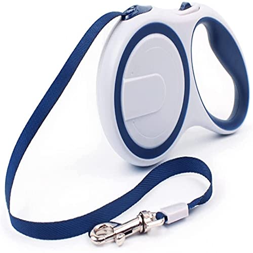 QLXYYFC Roll-Leine Hundeleine Einziehbare Führleine Starke Leine für Hunde EIN Knopf Break & Lock für Sicherheit Gurt bis zu mit 3/5 Meter für Hunde bis max 25 kg (Color : Blue, Size : 5m) von QLXYYFC