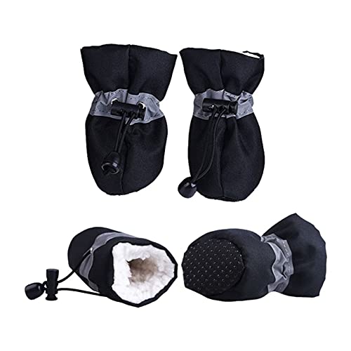 QOXEFPJZ pfotenschutz Hund 4 Teile/Satz wasserdicht Winter warme Hund Hund Schuhe rutschfeste Regen Schnee Stiefel dick for kleine Katzen welpen Chihuahua socken Booties von QOXEFPJZ