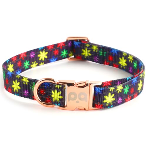 QQPETS Reflektierendes Hundehalsband mit Metallschnalle, verstellbare Nylon-Halsbänder, Geschenk für kleine, mittelgroße und große Jungen, Mädchen, Hunde von QQPETS