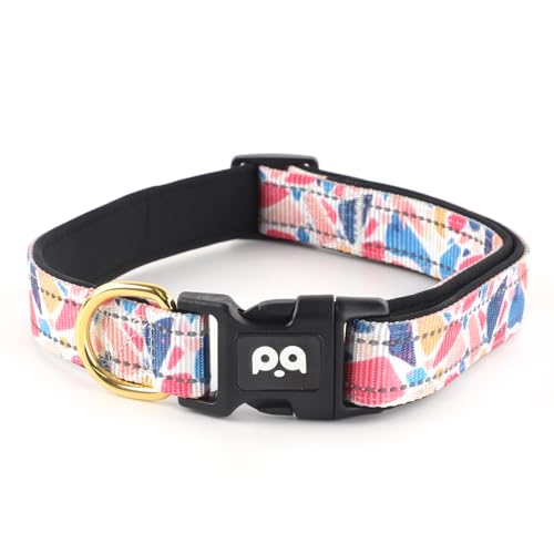 QQPETS Reflektierendes Hundehalsband mit weichem Neopren, gepolstert, atmungsaktiv, Nylon, Haustierhalsband, verstellbar, für kleine, mittelgroße und große Hunde von QQPETS