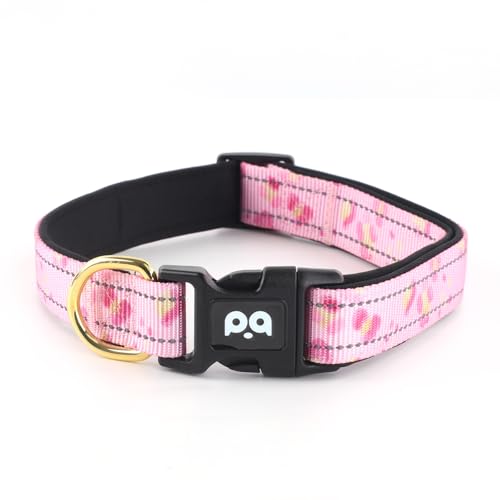 QQPETS Reflektierendes Hundehalsband mit weichem Neopren, gepolstert, atmungsaktiv, Nylon, Haustierhalsband, verstellbar, für kleine, mittelgroße und große Hunde von QQPETS