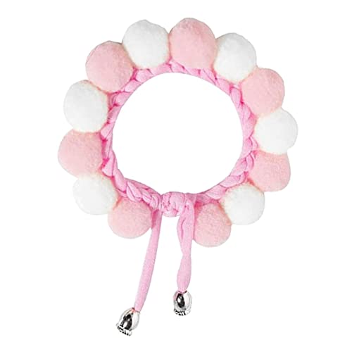 QSWL Haustier-Plüsch-Halsband - Pack Cotton Breakaway Katzenhalsbänder mit Glocke | Niedliches Erkennungshalsband-Set für Katzen, Welpen, Kätzchen, Gelb, Weiß, Rosa Xyhj von QSWL