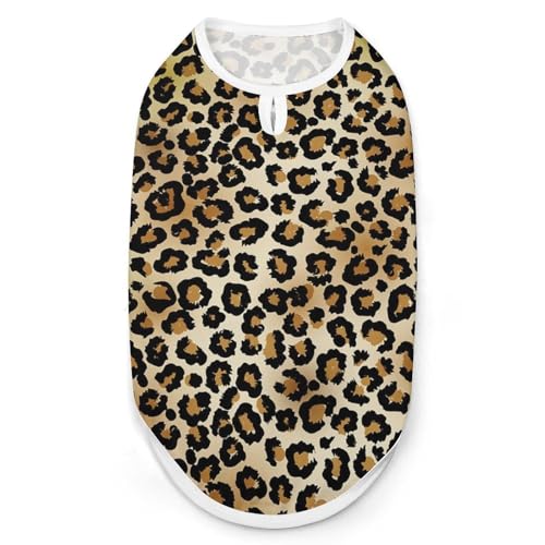 Ärmelloses Tanktop mit Leopardenfell-Aufdruck, für kleine Welpen, Größe S von QTAVETEND