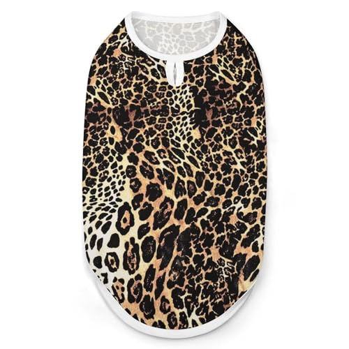 Ärmelloses Tanktop mit Leopardenfell-Aufdruck, für kleine Welpen, Größe XL von QTAVETEND