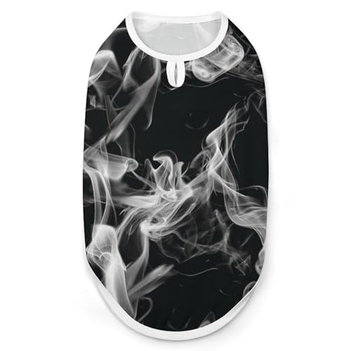 Beautiful White Smoke in The Black Hunde-Shirt, ärmellos, Tanktop, atmungsaktiv, für kleine Welpen, Größe M von QTAVETEND