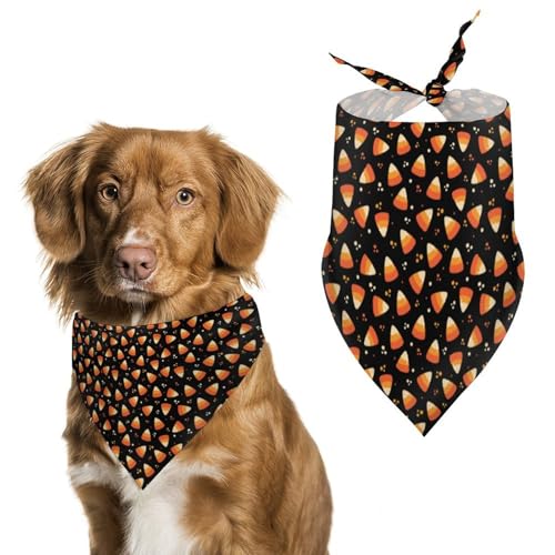 Candy Corn Dreieckstuch für Haustiere, Hunde, verstellbar, atmungsaktiv, weich, für kleine, mittelgroße und große Hunde von QTAVETEND