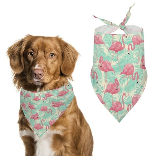 Dreieckstuch mit tropischen Blättern, Flamingo, Vogel, Haustier, Hund, Halstuch, Halstuch, Halstuch, Halstuch, Halstuch, Halstuch, Halstuch, Halstuch, von QTAVETEND