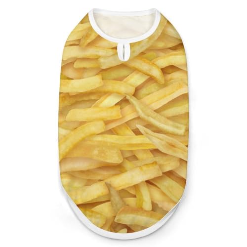 French Fries Hunde-Shirt, Haustier-T-Shirt, ärmellos, Tanktop, atmungsaktiv, für kleine Welpen, Größe S von QTAVETEND