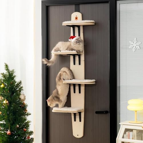 Katzenregal zum Aufhängen an der Tür, über den Türen, Katzenregale, mehrstufige Türaufhängung, Kratz- und Kletterbaum, Katzenwandregale für den Innenbereich Katzenregal zum Aufhängen an der Tür, über den Türen, Katzenregale, mehrstufige Türaufhängung, Kratz- und Kletterbaum, Katzenwandregale für den Innenbereich von QTQHOME
