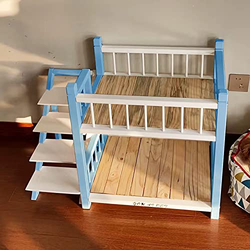 QTQHOME Haustierbetten mit Holzrahmen, Doppelbett für Katzen und Hunde, mit Treppe, Hundebett, Ständer, perfekt für große/extra große Hunde, moderner Stil, wasserdicht, abnehmbar, leicht zu reinigen, von QTQHOME