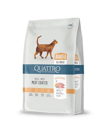 QUATTRO Super Premium Katzenfutter, Adult 1+, Geflügel, Gefriergetrocknete Fleischbeschichtung, Alle Rassen von QUATTRO SUPER PREMIUM