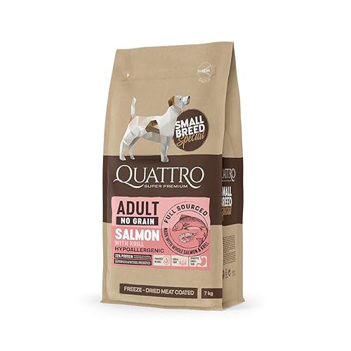 Quattro Hundetrockenfutter Lachs & Krill Hypoallergenes Kleine Rassen Adult 7 kg von QUATTRO SUPER PREMIUM