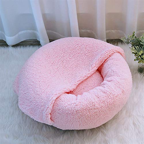 Haustierbetten Hundebett Superweiches waschbares Fleece Warme Haustierhütte Tiefschlaf-Hundehaus Samtmatten Sofa für Hundekorb Haustier-Katzenbett mit Bezug (Farbe: Rosa, Größe: Groß) Octopus feet von QUEAWOQ