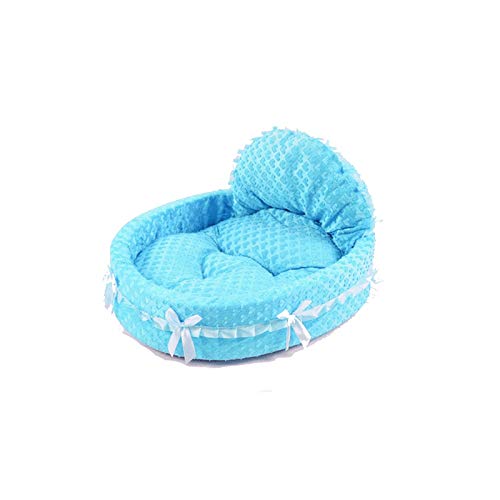 Haustierbetten Prinzessin Hundebett Weiches Sofa für kleine Hunde Rosa Spitze Welpenhaus Haustier Doggy Teddy Bettwäsche Katze Hundebetten Luxus Nest Matte Zwinger (Farbe: Blau, Größe: Klein) Octopus von QUEAWOQ