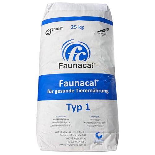 Walhalla Faunacal Futterkalk 36% Calcium 2% Asche - 25 kg grob für Hühner, Hühnergrit, Geflügelgrit, Grit, Futtergrit, Kalkgrit, Calciumcarbonat von QUEBAg