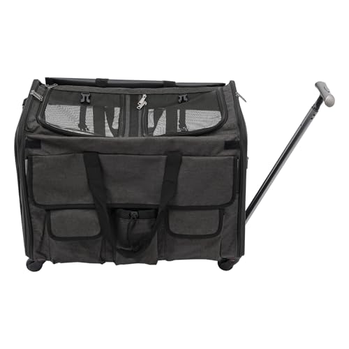 Transportbox mit Rollen für Haustiere, Transporttasche mit Rollen für Haustiere, Tasche mit Rollen für Haustiere (schwarz) von QUIOTUIR