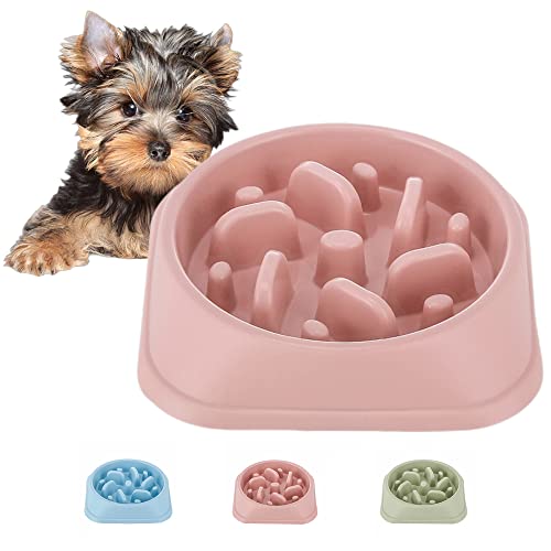 Dog Slow Feeder, rutschfestes Puzzle-Haustier Langsamere Futterfütterungsgerichte, langlebig, um Erstickungsgefahr zu vermeiden, Rosa von QUMENEY