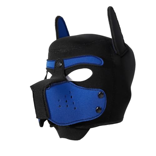 Maulkorb aus Neopren, abnehmbar, Vollgesichtsmaske für Welpen, Einheitsgröße, Blau von QUYUWOWO