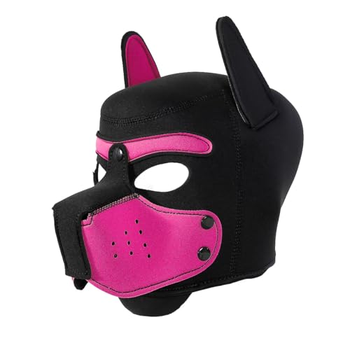 Maulkorb aus Neopren, abnehmbar, Vollgesichtsmaske für Welpen, Einheitsgröße, Rosa von QUYUWOWO