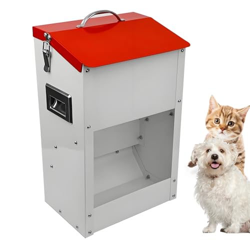 Gravity Automatischer Futterspender für Katzen, verzinkt, Futterspender für kleine Tiere, Futterspender für Katzen, Welpen, 13 l von QUZIREVA