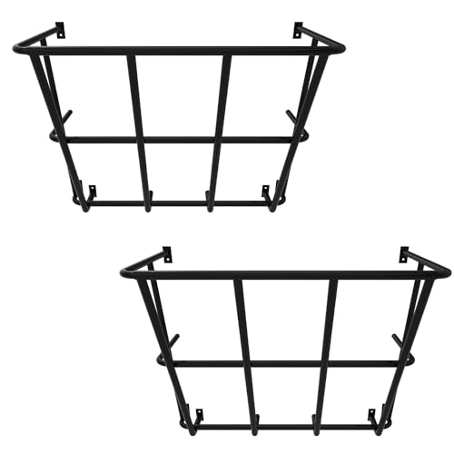 QVQE Heuraufe für Pferde, 45,7 l, mehrseitig, Ziegenheuraufe, robustes Eisen-Heuraufe für Pferde, mühelose Installation im Bauernhof, 2 Stück von QVQE