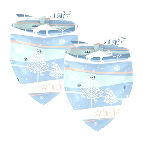 Dreieckstuch für große Hunde, Elch, Fuchs, Vogel, atmungsaktiv, 2 Stück von QWEKJDNFG