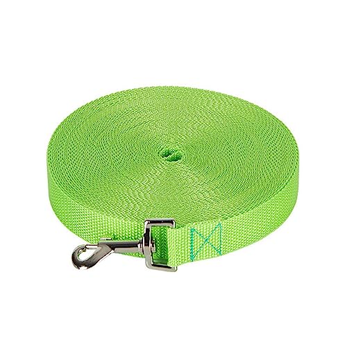 AISHANBAIHUODIAN Einfache Hundeleine, robuste Nylon-Welpenleine, passend for kleine, mittelgroße und große Hunde, Spaziergänge, Training, Camping, Hinterhof, Accesorios, Hundekette (Color : Green, S von QWERTYUI