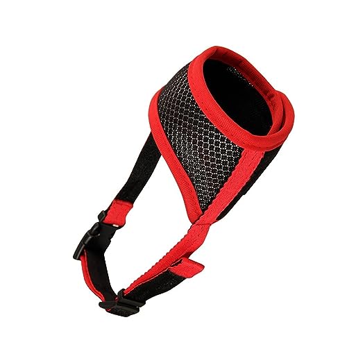 AISHANBAIHUODIAN Haustier Hund Einstellbare Maske Rinde Biss Atmungsaktive Mesh Mund Maulkorb Pflege Anti Stop Kauen Haustiere Fit for Zubehör Bozal para Perros (Color : Red, Size : XXL) von QWERTYUI