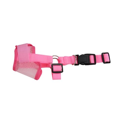 AISHANBAIHUODIAN Haustier Hund Einstellbare Maske Rinde Biss Mesh Mund Maulkorb Pflege Anti Stop Kauen Haustiere Fit for Zubehör (Color : Pink, Size : XXL) von QWERTYUI