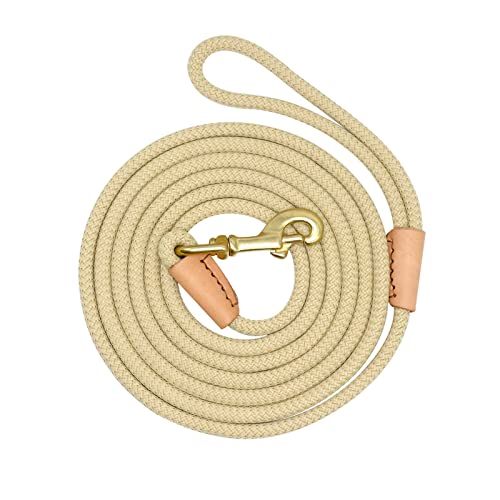 AISHANBAIHUODIAN Langlebige Hunde-Tracking-Leine, Nylon, Lange Leinen, Seil, Haustier-Training, Laufleinen, 3 m, 5 m, 10 m, 20 m, passend for mittelgroße und große Hunde, rutschfest (Color : Beige, von QWERTYUI