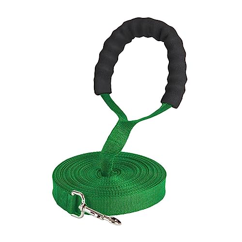 AISHANBAIHUODIAN Neue Lange Hundeleine Seil Bequeme Schwammgriff Haustierleine Gürtel Outdoor Training Hund Lanyard Fit for Kleine Mittelgroße Hunde Produkt (Color : Green Handle, Size : 6m) von QWERTYUI