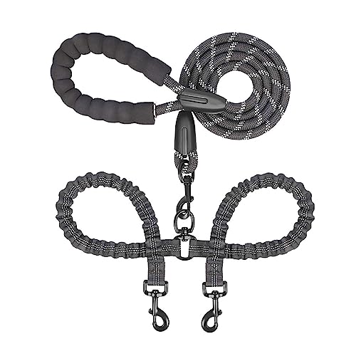 AISHANBAIHUODIAN Passend for Walk 2 Two Dogs Leash Coupler Double Twin Lead Walking Hundeleinen (Color : Black) von QWERTYUI