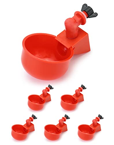 QWORK® 6 Stück Automatisches Geflügeltränke Hühnertränke Kunststoff Chicken Drinker, Wassertrinker Werkzeug für Vogel Wachtel Taube Huhn Henne von QWORK