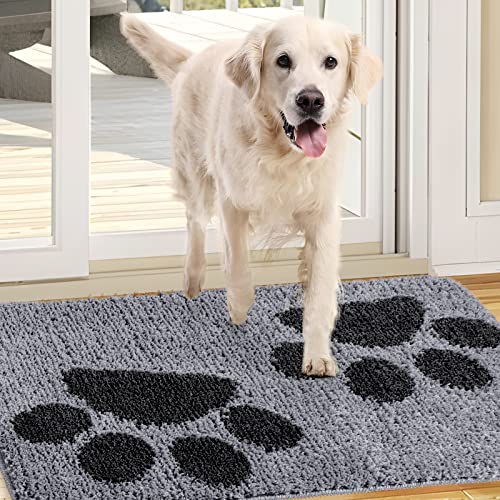 Haustierbettmatte 49.5x80 cm, Hundetürmatte für schlammige nasse Pfoten und Schuhe, Hund Innentür rutschfest, saugfähig, schmutzabweisend, niedriges Profil, Innentür matten für einsteiger Yway von QYJinlida