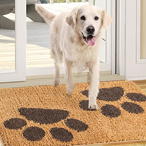 Haustierbettmatte 59.7x90.2 cm, Hunde-Fußmatte für schlammige nasse Pfoten und Schuhe, Hunde-Innentür, rutschfest, saugfähig, schmutzabweisend, niedriges Profil, Innentür matten für einsteiger Yway von QYJinlida