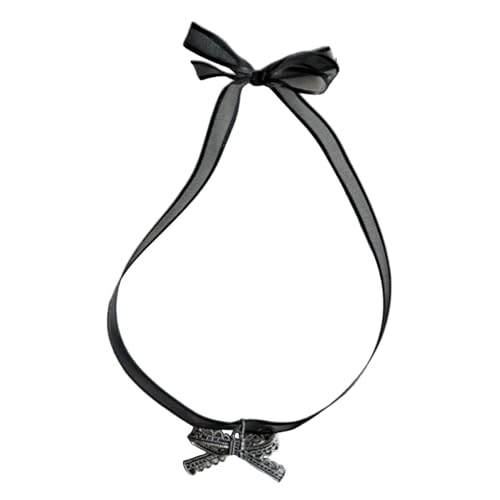 Qaonsciug Hundehalsband mit einzigartigem Stern-, Herz-, Blumen-, Schmetterlingsmuster, schwarzes Band, zierliches Halsstück für tägliche Spaziergänge und Partys von Qaonsciug