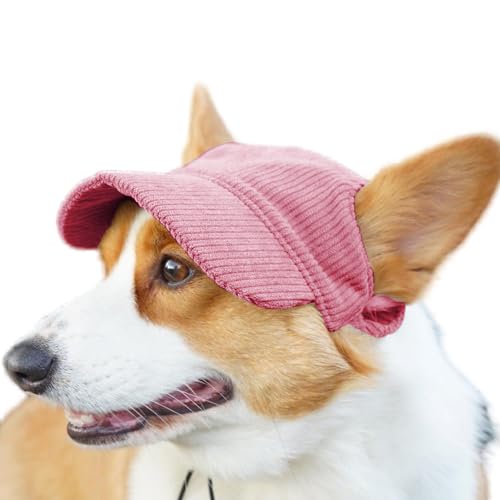 Hunde Baseballmütze,Hunde Basecap Verstellbar Sonnenschutz Hunde Hundecap mit Ohrlöchern,Hunde Mütze Sommer Schattierungshut Zubehör für kleine, Mittlere Hunde(L, Rosa) von Qaziuy