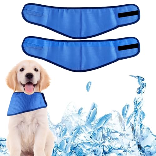 2Pcs Kühlendes Hundehalsband,Leicht Kühlhalsband für Hunde Kühlendes Halsband Atmungsaktives Kühlendes Bandana,Kühlendes Halstuch für Kleine Mittlere Haustiere Sommer von Qaziuy